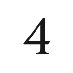 Bold black number four on checkerboard