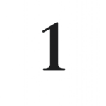 Bold number one on transparent background